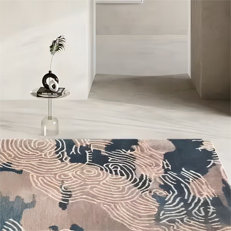 Abstract Flowers And Render Background Rug