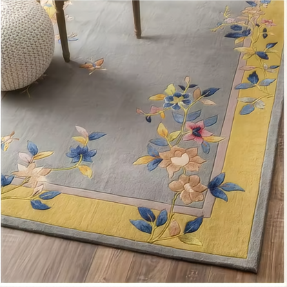 Vibrant Rug With Exuberant Floral Pattern