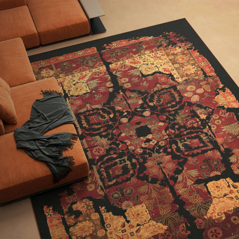 Colorful Luxury Rug With Superimposed Patterns