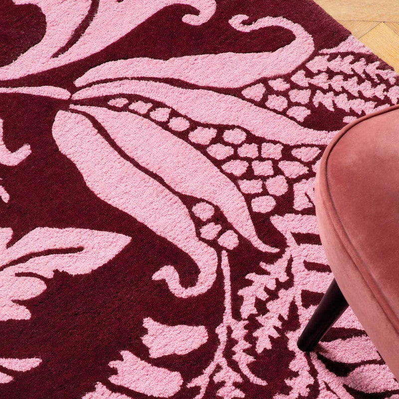 Pink Elegance Flower Motifs Rug