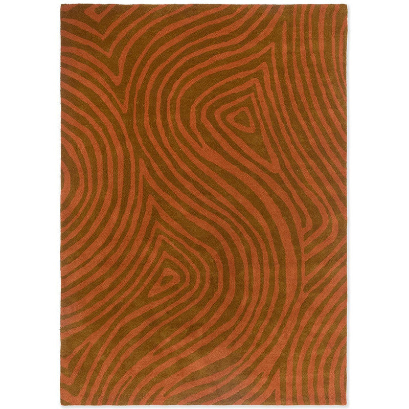 Burnt Orange Groove Rug