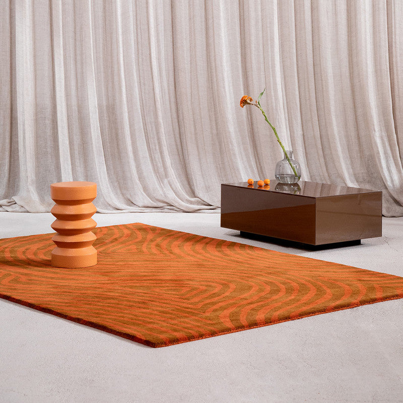 Burnt Orange Groove Rug