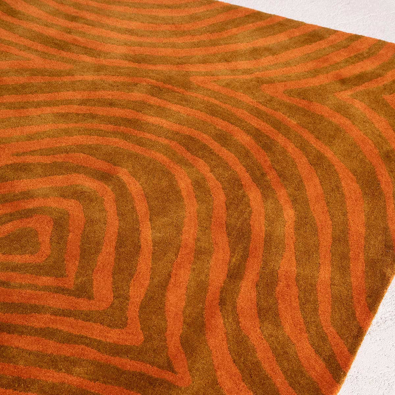 Burnt Orange Groove Rug