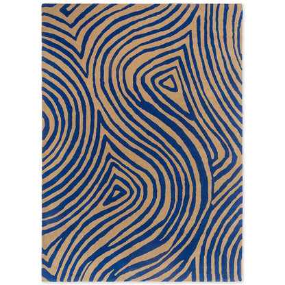 Electric Blue Groove Rug