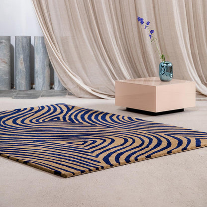 Electric Blue Groove Rug