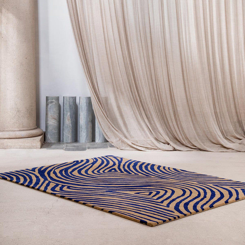 Electric Blue Groove Rug