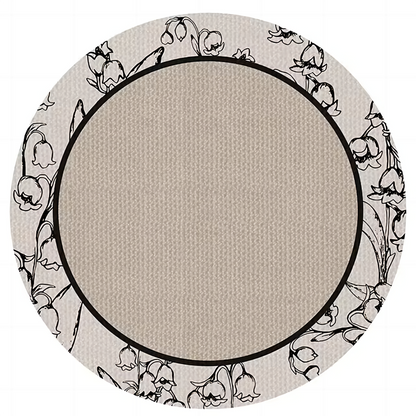 Light Round Rug With Petal Pattern