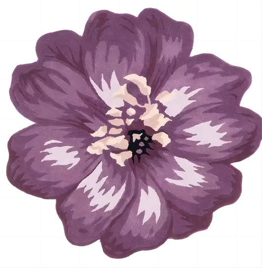 Rug With Blooming Purple Petals